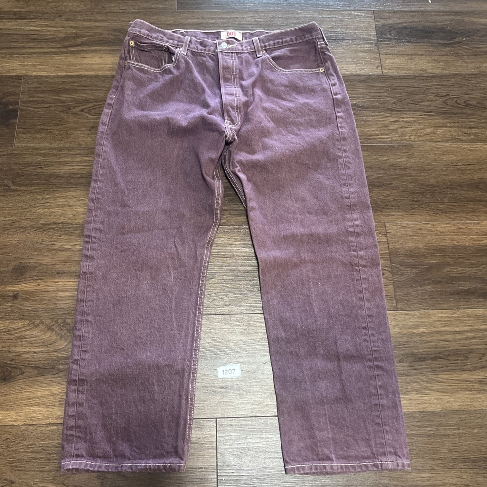 Levis 501 XX Jeans Mens 40 X 30 Straight Leg Purple Button Fly 100% Cotton Pine